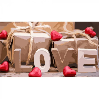 Картина за номерами Strateg LOVE розміром 50х25 см (WW188) Картина за номерами Strateg LOVE розміром 50х25 см (WW188)