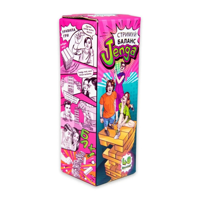 Настільна гра Strateg Стримуй баланс Jenga 48 брусків українською мовою (30722)